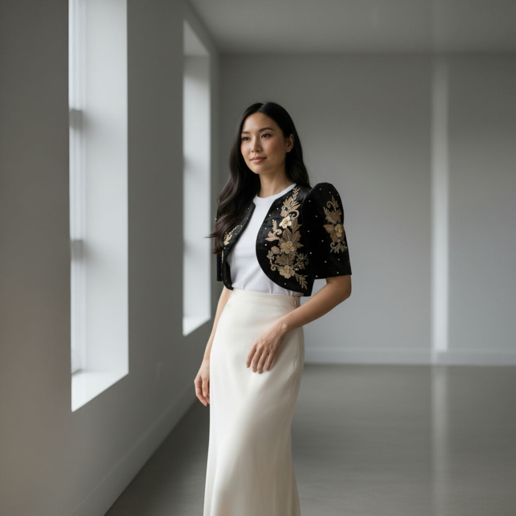 Bolera Filipiniana Black Design 1