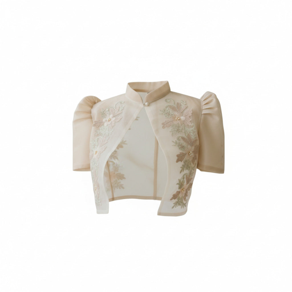 Bolera Filipiniana Cream Design 2