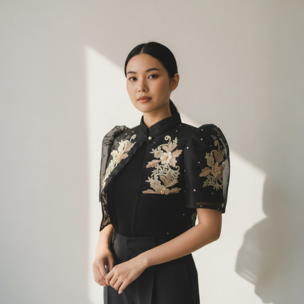 Bolera Filipiniana Black Design 2