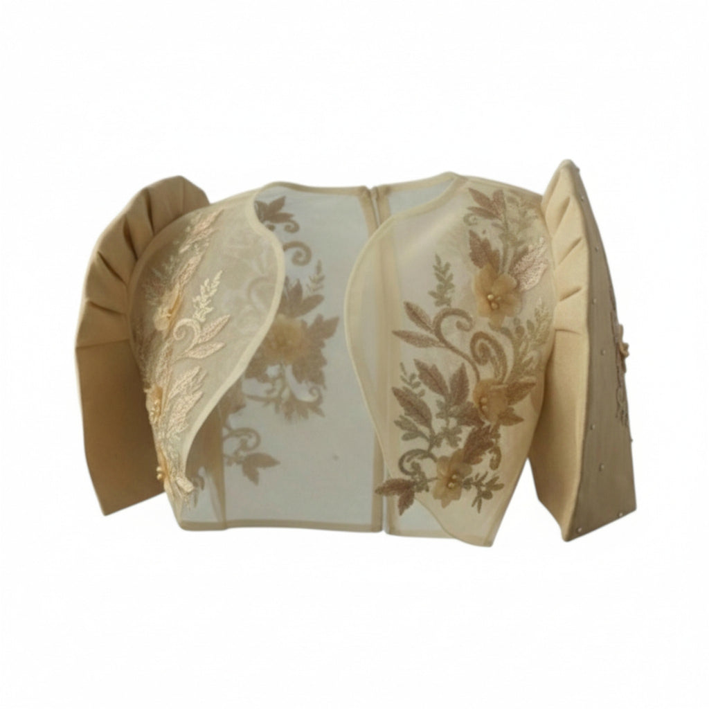 Bolero Filipiniana Cream Design 1