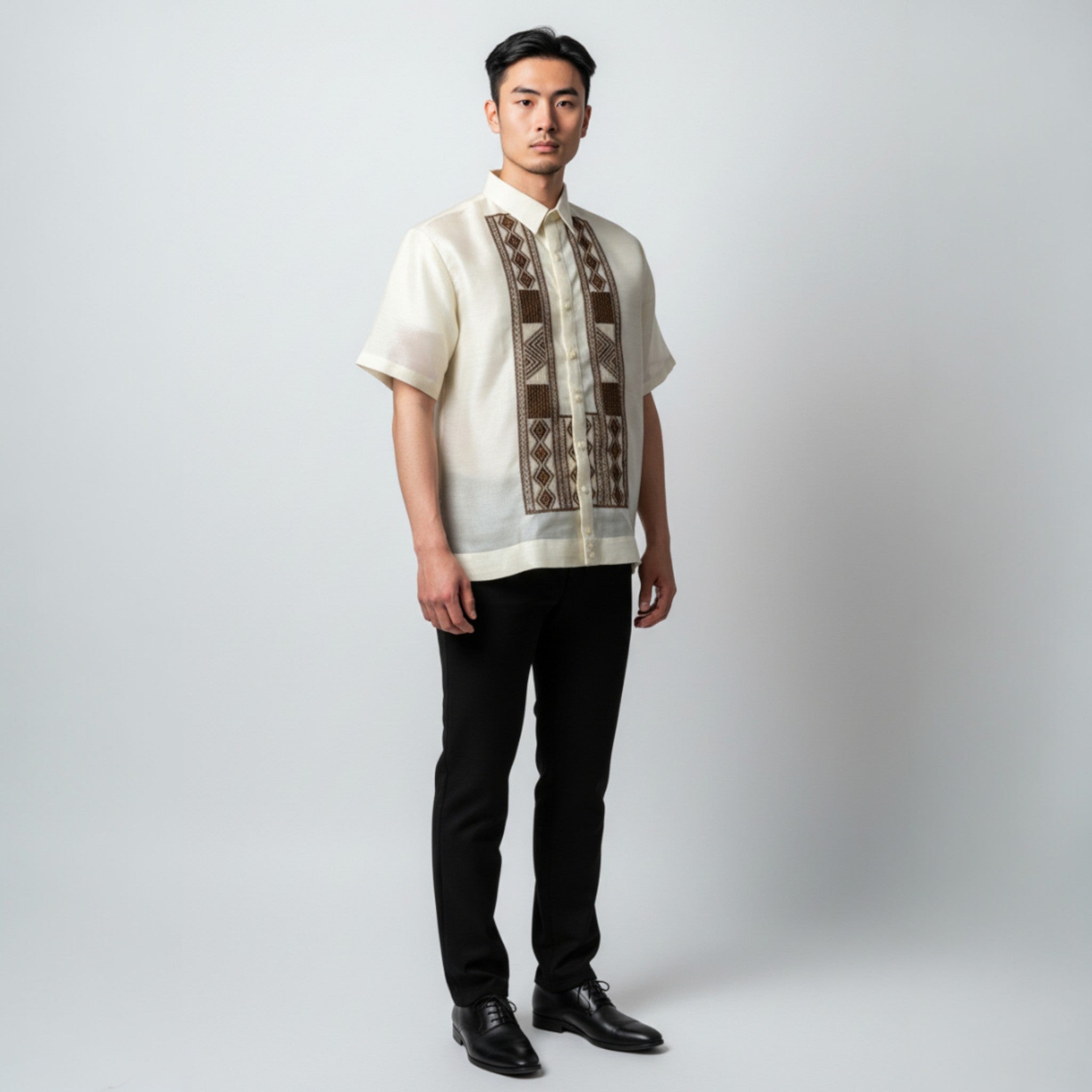 Sim-ple Polo Barong Pinya Jusilyn Fabric